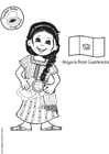 Coloring page Maya from Guatemala