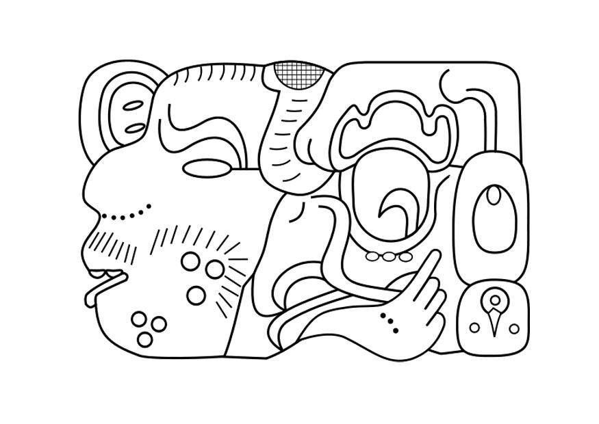 Coloring page Mayan art