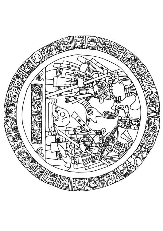 Mayan image in circle