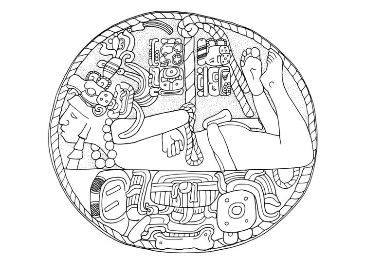 Coloring page Mayan prisoner