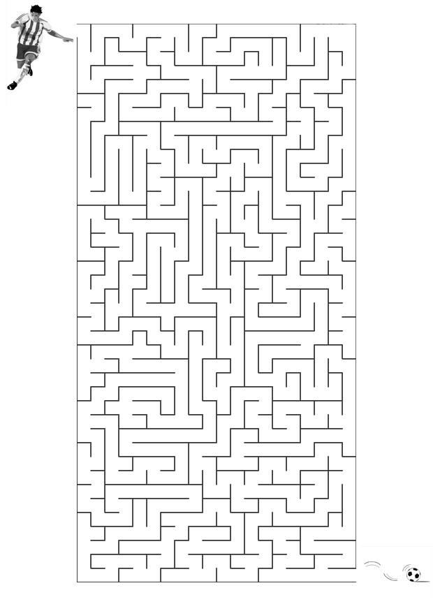 Coloring page maze football