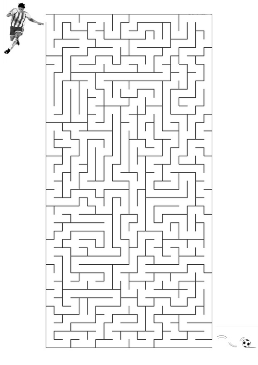 Coloring page maze football