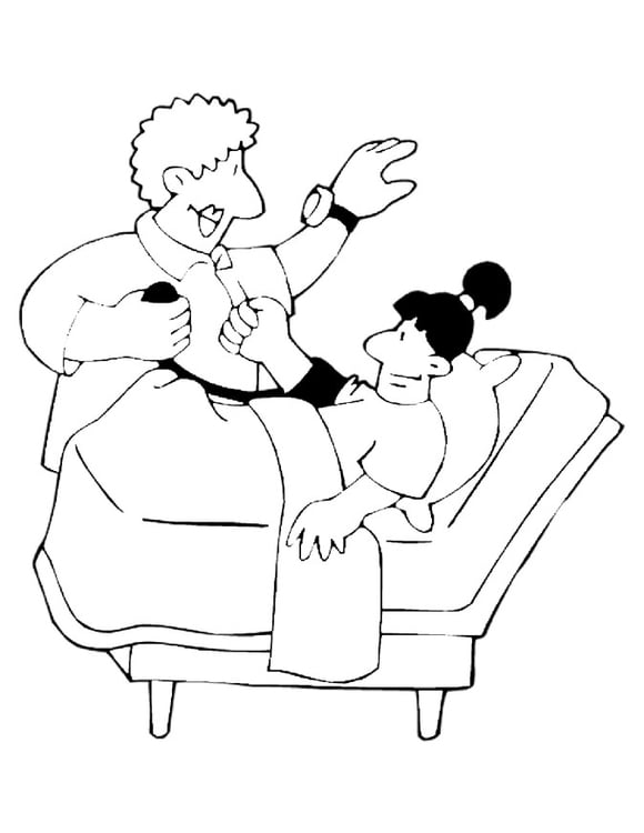 Coloring page measuring blood pressure