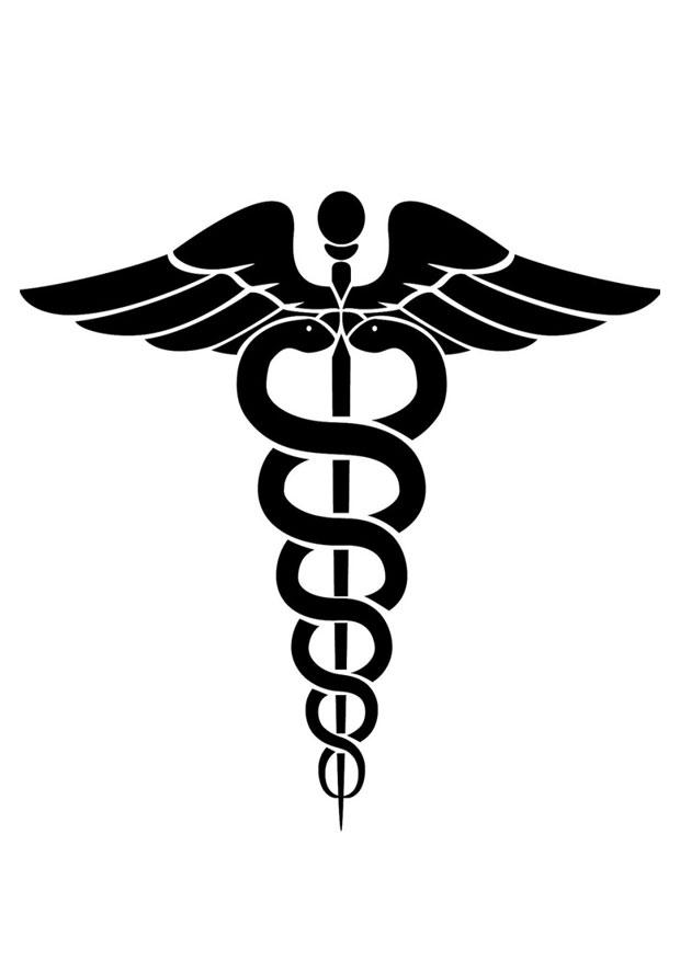 Coloring page medical symbol