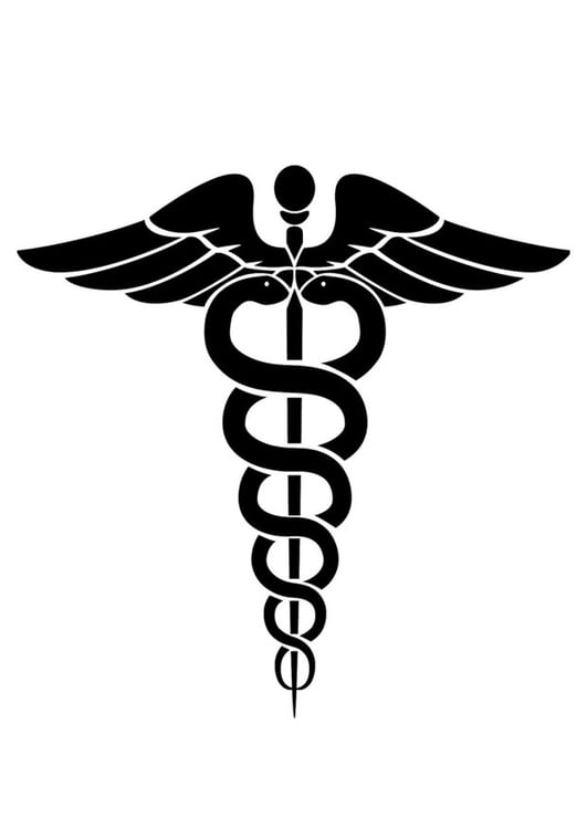 Coloring page medical symbol