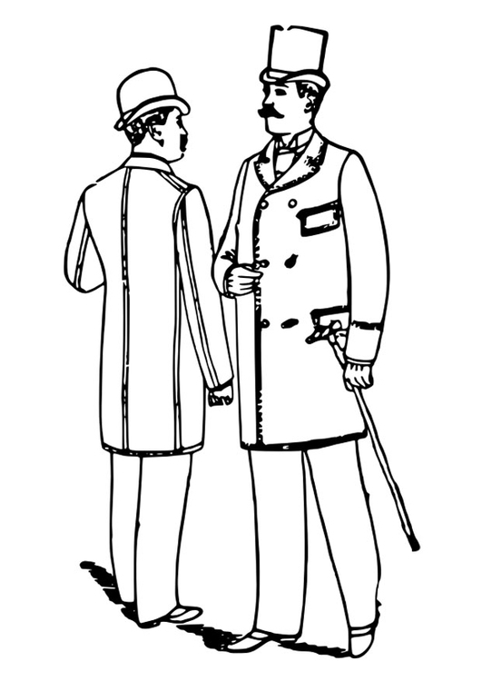 Coloring page men's clothing 1892