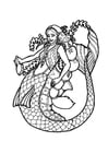 Coloring page mermaid