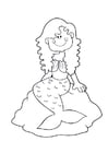 Coloring page mermaid