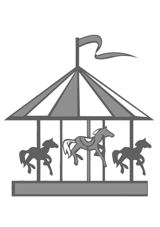 Coloring page merry-go-round