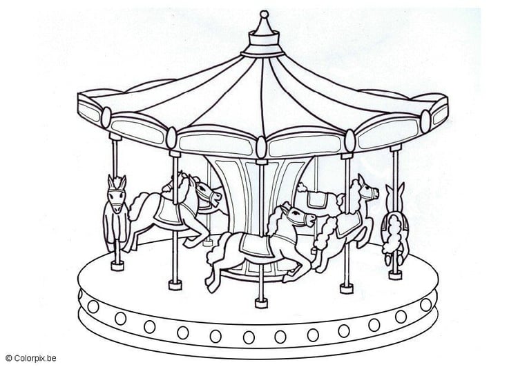 Coloring page merry go round