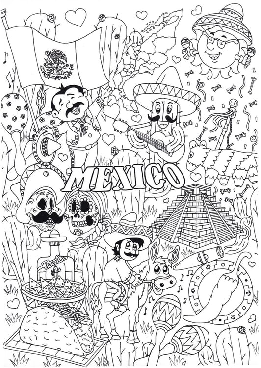 Coloring page Mexico