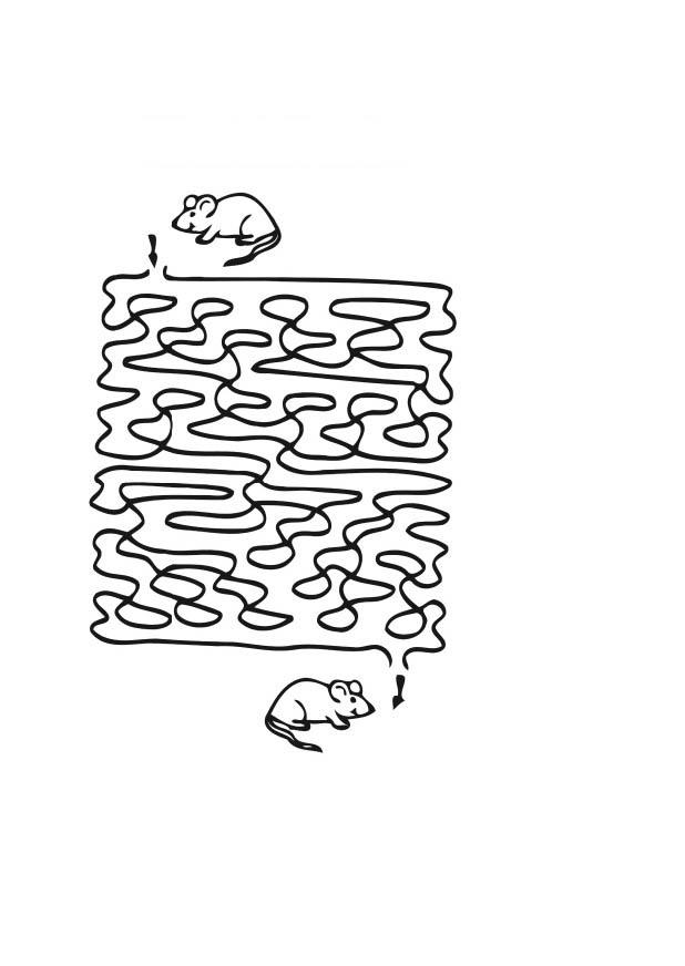 Coloring page mice maze