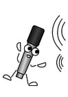 Coloring page microphone - listen