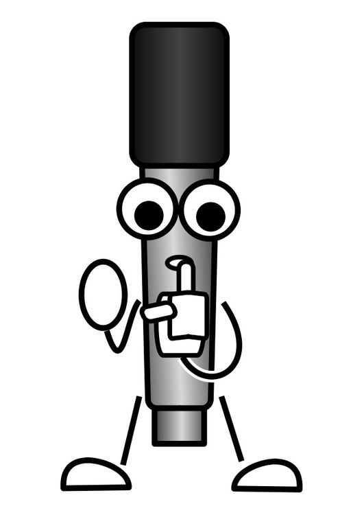 Coloring page microphone - silence