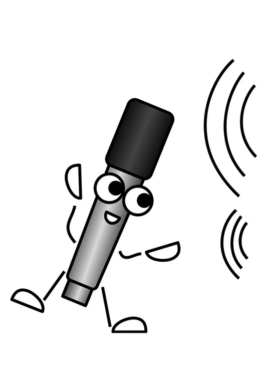 Coloring page microphone - to listen