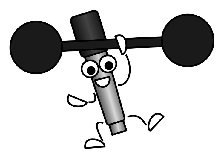 Coloring page microphone - weightlifting