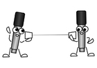 coloring-page microphone - wire telephone