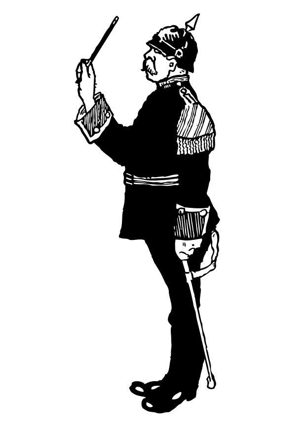 Coloring page military orchestra conductor