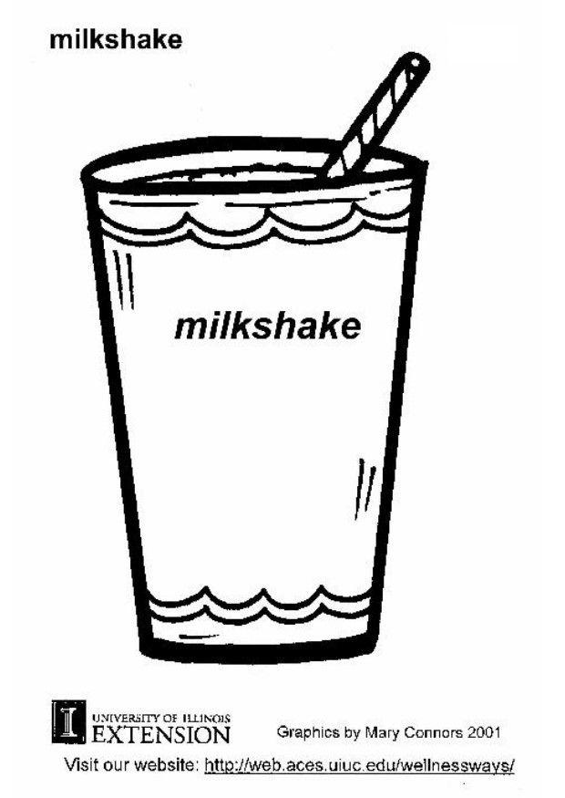 Coloring page milkshake.