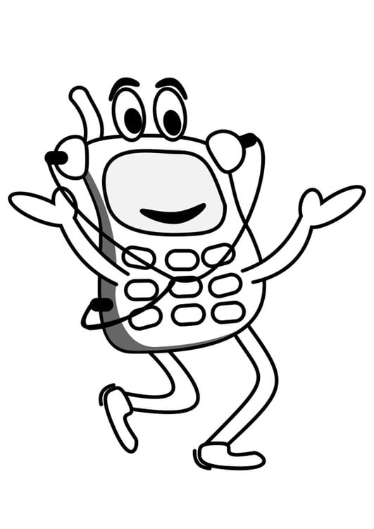 Coloring page mobile phone