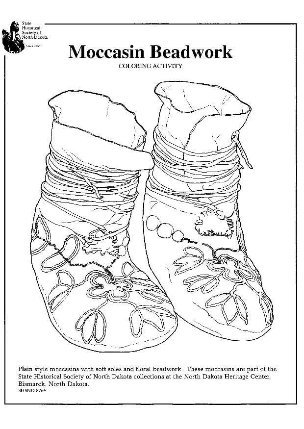 Coloring page moccasin beadwork