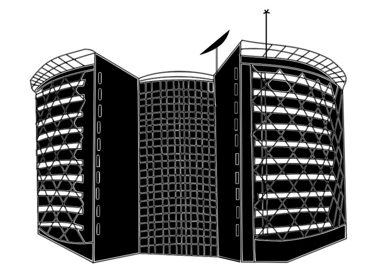 Coloring page modern building