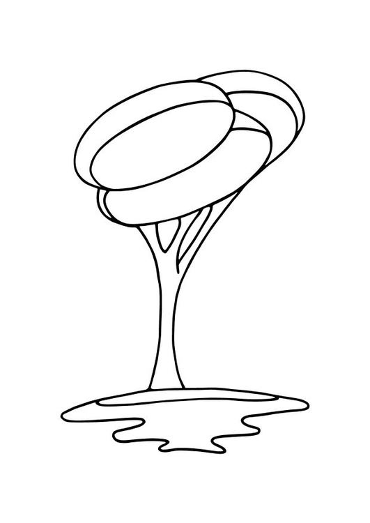 Coloring page modern tree