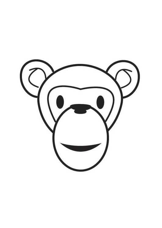 Coloring page Monkey Head