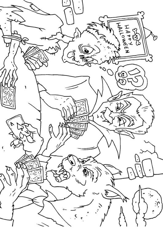 Coloring Page monster card game - free printable coloring pages - Img 23007