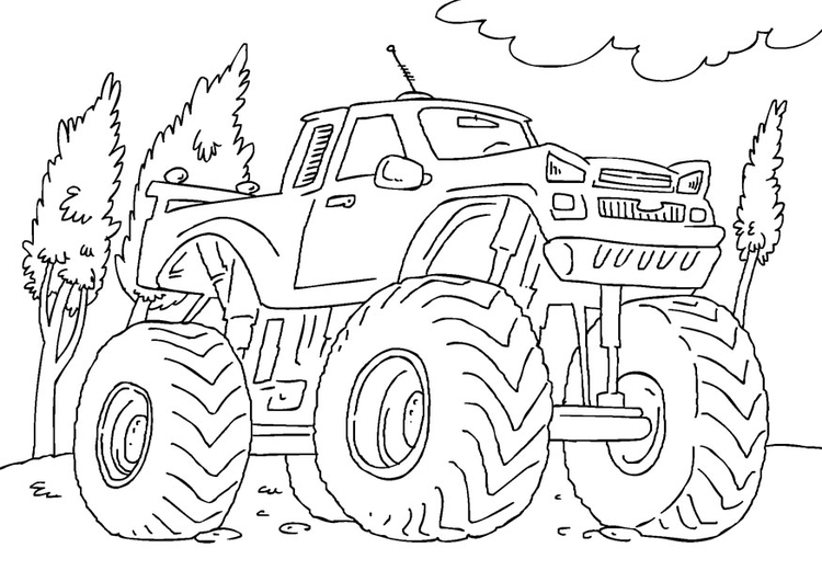 Goede Coloring Page monster truck - free printable coloring pages NB-71