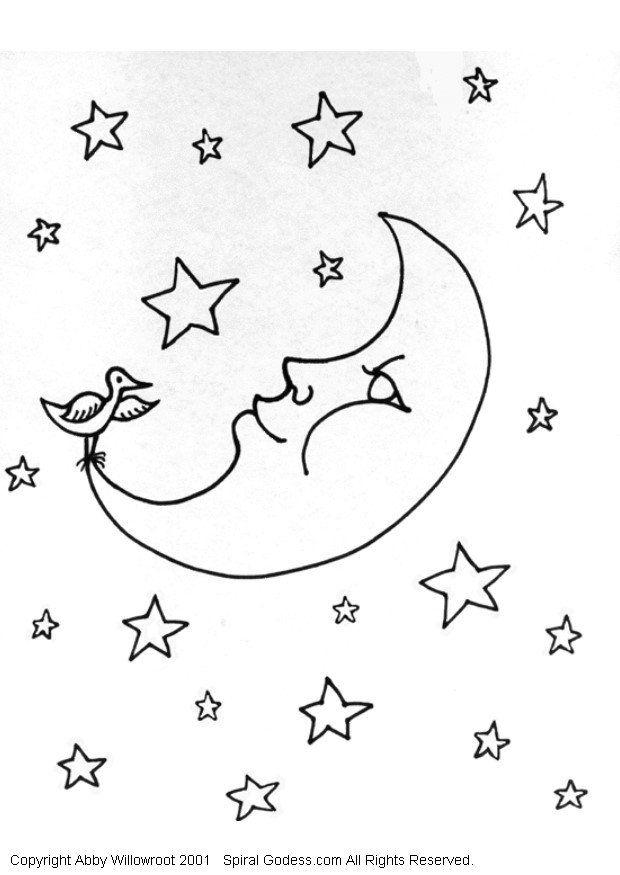 Coloring Page Moon - free printable coloring pages - Img 6052