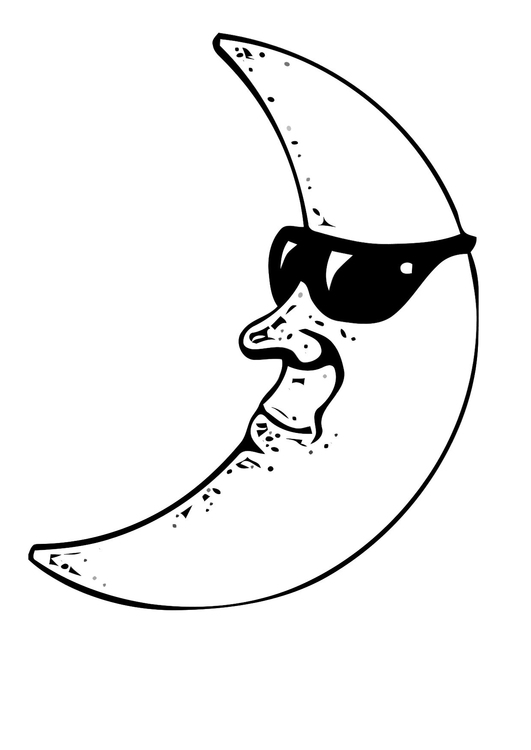 Coloring Page moon - free printable coloring pages - Img 11342