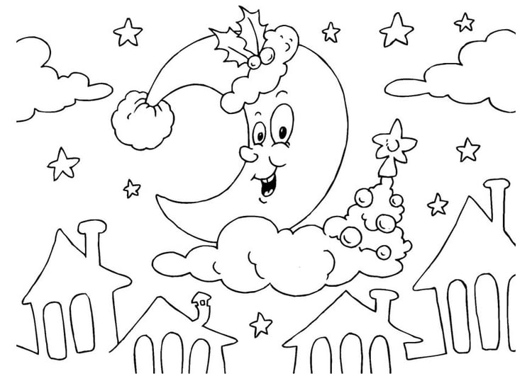 Coloring page moon