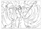 Coloring page Moses parts the Red Sea
