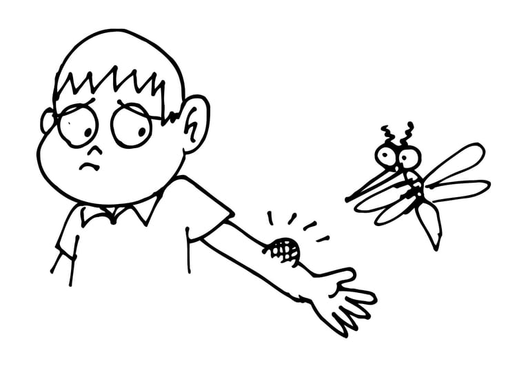 Coloring page mosquito bite