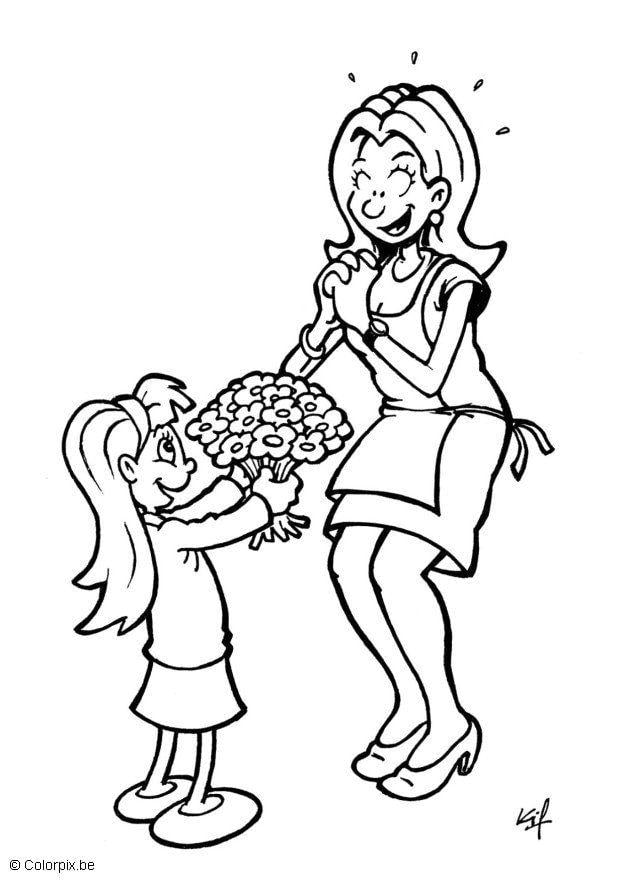 Coloring page MotherÂ´s Day present