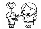 Coloring page Mother's Day with son