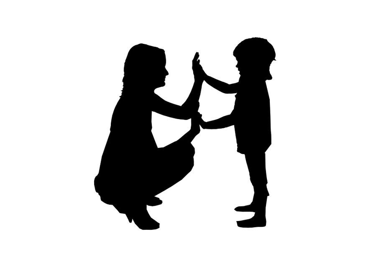 Coloring page mother with child
