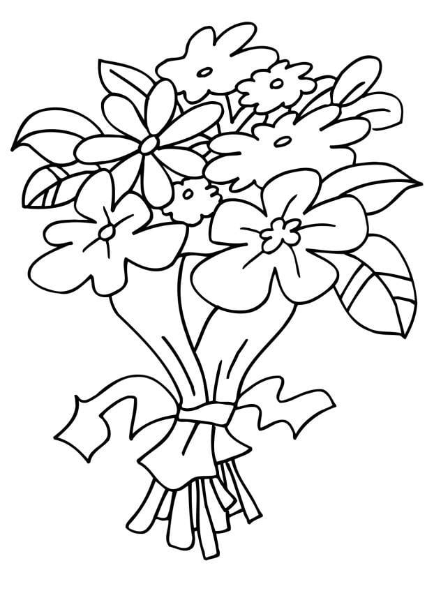 Coloring page MotherÂ´s Day Flowers
