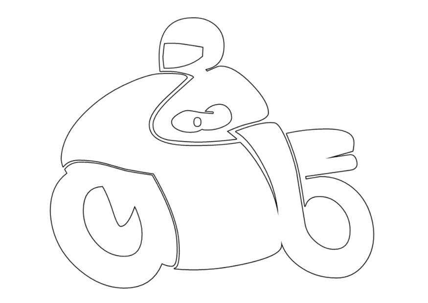 Coloring page motorcyclist