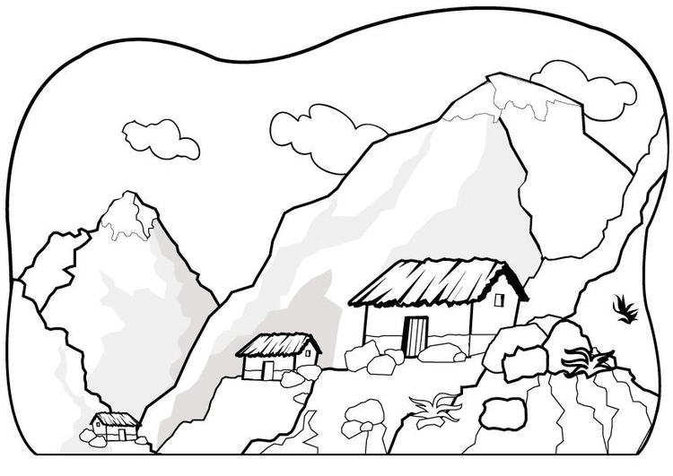 Coloring page mountains