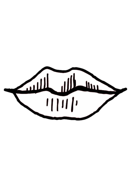 Coloring page mouth- lips