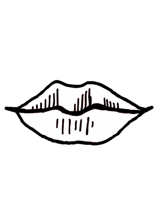 Coloring page mouth- lips