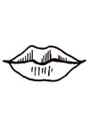 Coloring pages mouth- lips