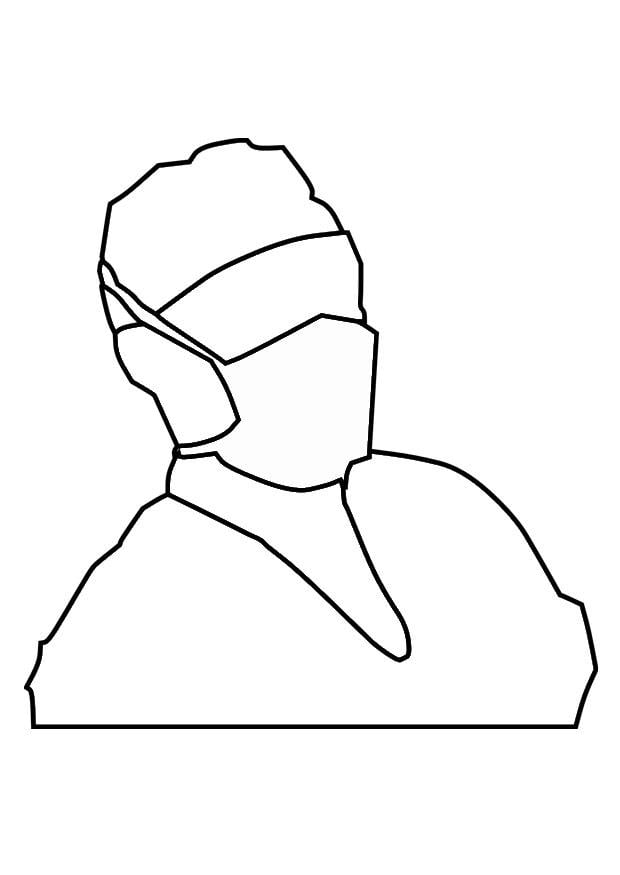 Coloring page mouth mask