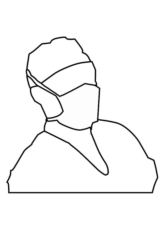 Coloring page mouth mask