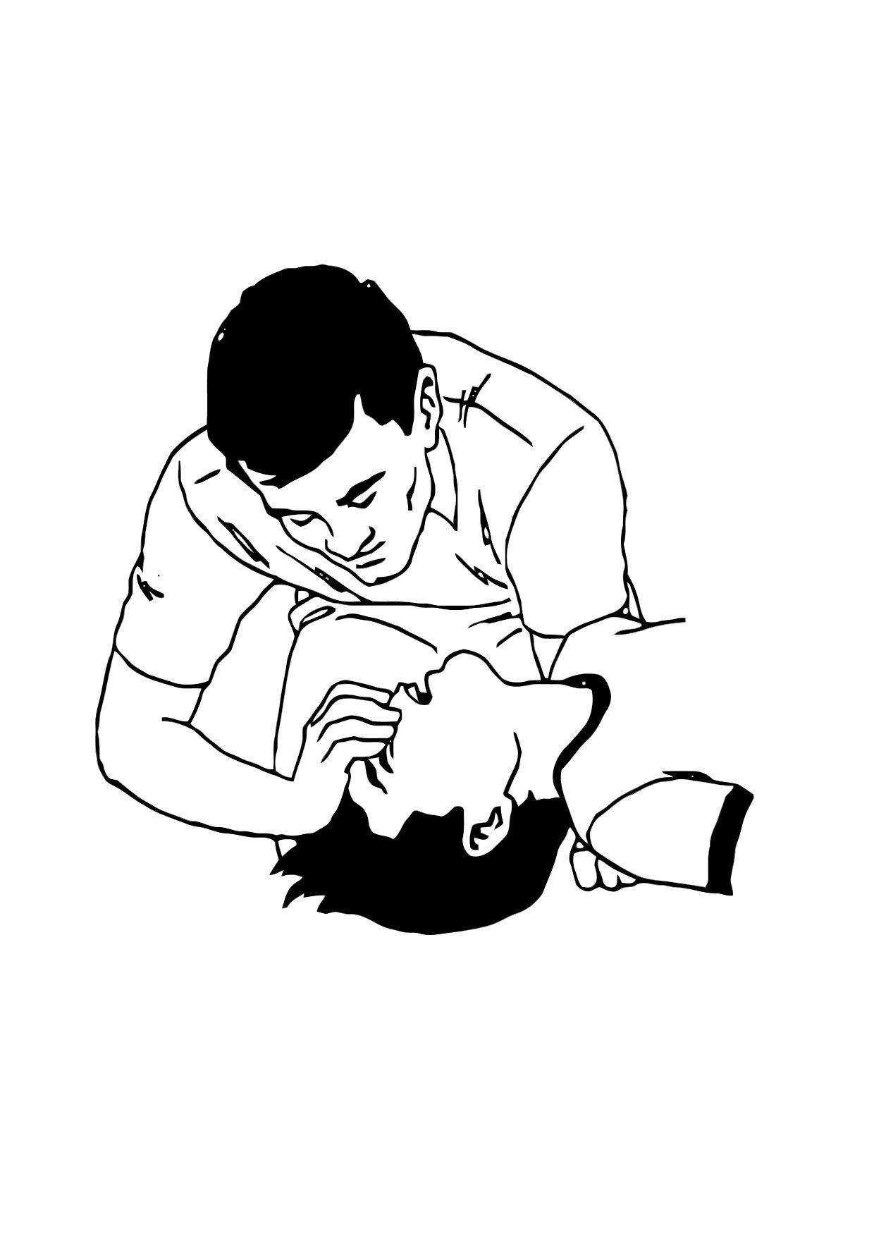 Coloring page mouth to mouth resuscitation