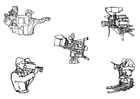 Coloring page movie cameras