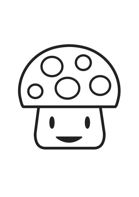 Coloring page Mushroom character