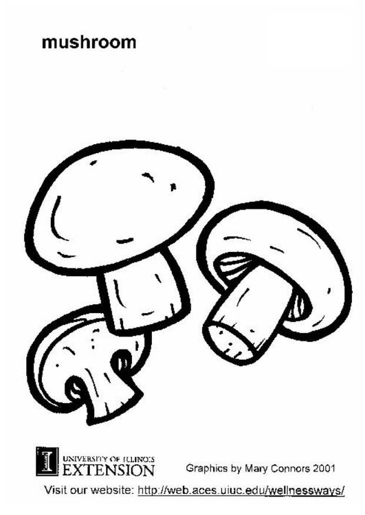 Coloring page mushroom